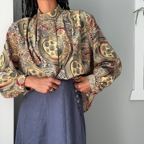 Vintage mixed print blouse - Picture 5 of 5